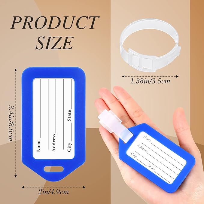 200 Pieces Bulk Luggage Tags for Suitcases Plastic Backpack Book Bag Baggage Name Tags