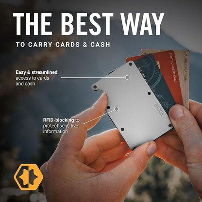 The Ridge Wallet - Slim Minimalist Compact Wallet and Card Holder| RFID Protected Front Pocket Wallets | Integrated Cash Strap | Polar White