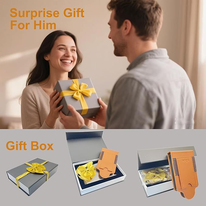 RFID Blocking Leather Wallet with Patented Rotating Card Holder – (5+3) 8 Card Slots, ID Window & Cash Pocket | Patented Anti-Theft Design (Brown)