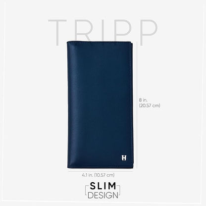 Passport Holder Travel Wallet for Men & Women, RFID Handcrafted Full Grain Leather Cover, 12 Card Slots & 4 Compartments, Gift Box & Pouch, Brown