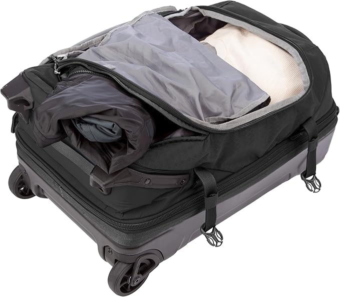 Eddie Bauer Expedition Rolling Duffel Bag with Wheels | Travel | Carry-On | Luggage | Rugged | Durable - Black, 22"