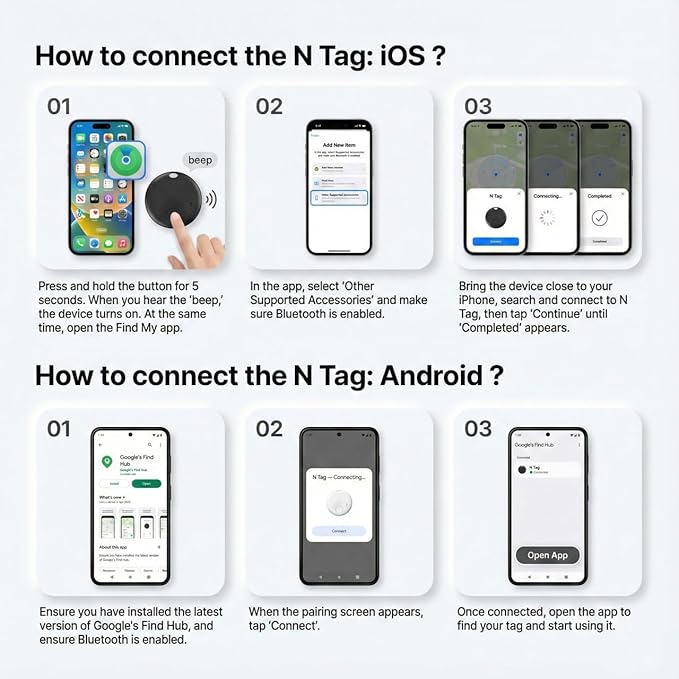 Mini Bluetooth Tracker, Air Tracker Tags for Android &iOS, Key Finder with Sound,Compatible with Google Find My Device and Apple Find My,Tracks Keys,Wallets,Luggage,Pets,No Subscription(Black -4Pcs)