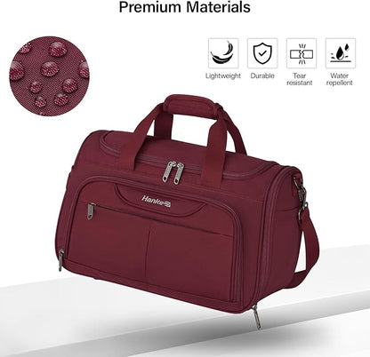 Hanke Carry On luggage Bags for Travel, Large Foldable Duffle Bag for Travel, Softside Lightweight Travel Bag Carry On Bags for Airplanes Women, Travel Tote Bags for Women Men.（Burgundy）