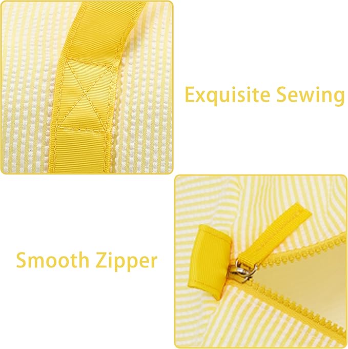 Gabigaba Kids Travel Overnight Bag Seersucker Carry On Lightweight Weekender Duffel Bag for Boys and Girls (Yellow)