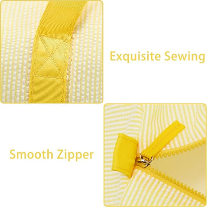 Gabigaba Kids Travel Overnight Bag Seersucker Carry On Lightweight Weekender Duffel Bag for Boys and Girls (Yellow)