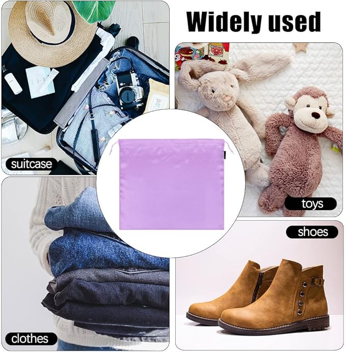 10 Pack Dust Bags for Purses and Handbags, Silk Dust Cover Storage Bag with Drawstring Travel Storage Pouch for Handbag Purse Shoes Boots (Pink, 23.6 × 19.6 in)