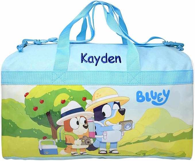 Personalized Travel Duffel Bag Created Using Character Duffel Bag - 18" (Created Using Bluey Duffel Bag)