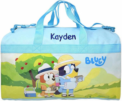 Personalized Travel Duffel Bag Created Using Character Duffel Bag - 18" (Created Using Bluey Duffel Bag)