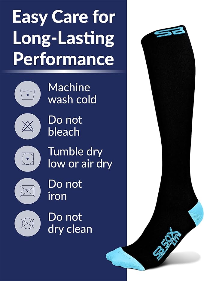 SB SOX Lite Compression Socks for Men & Women (15-20mmHg) – Best Compression Socks for Travel, Sports, and Daily Wear - XXL Sizes too!