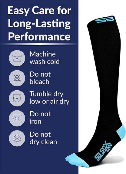 SB SOX Lite Compression Socks for Men & Women (15-20mmHg) – Best Compression Socks for Travel, Sports, and Daily Wear - XXL Sizes too!