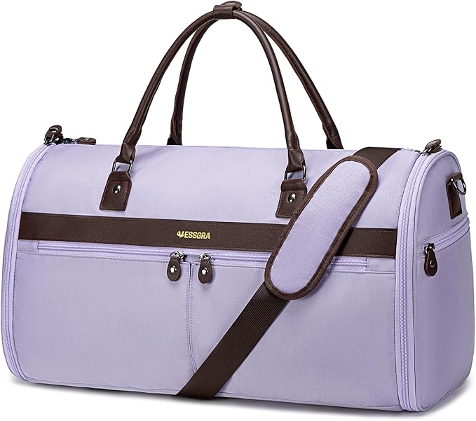 Carry On Garment Bags for Travel, Convertible Garment Duffle Bag for Men Women, 2 in 1 Suit Bag Travel Duffel Bag with Shoes Compartment & Detachable Shoulder Strap