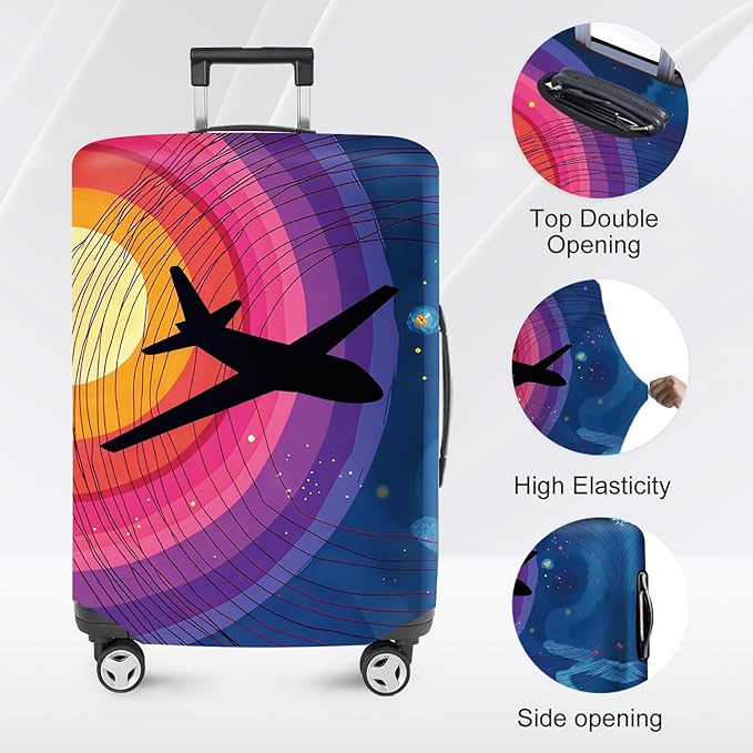 ANNA QUEEN Travel Luggage Cover Suitcase Protector Suitcase Cover Anti-Scratch,Stretchable Bag Cover Washable Durable Polyester with Elastic Hem with Zipper Closure