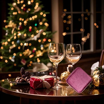 Velvet Jewelry Box, Small Travel Jewelry Organizer, Portable Jewelry Case for Women with Mirror, Lilac Mini Plush Travel Box