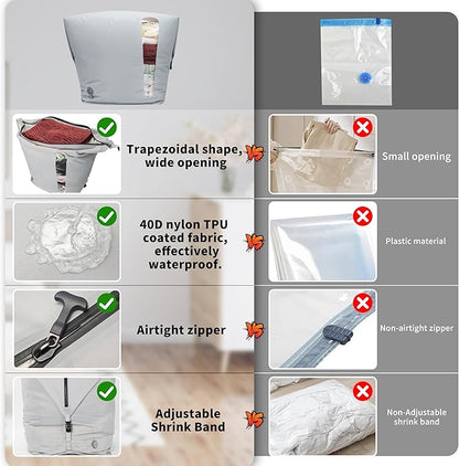 ONTYZZ 2 Pack Home Vacuum Bags Space Saver Compression Domestic Vacuum Sealer Bags for Clothes, Comforters, Blankets, Bedding