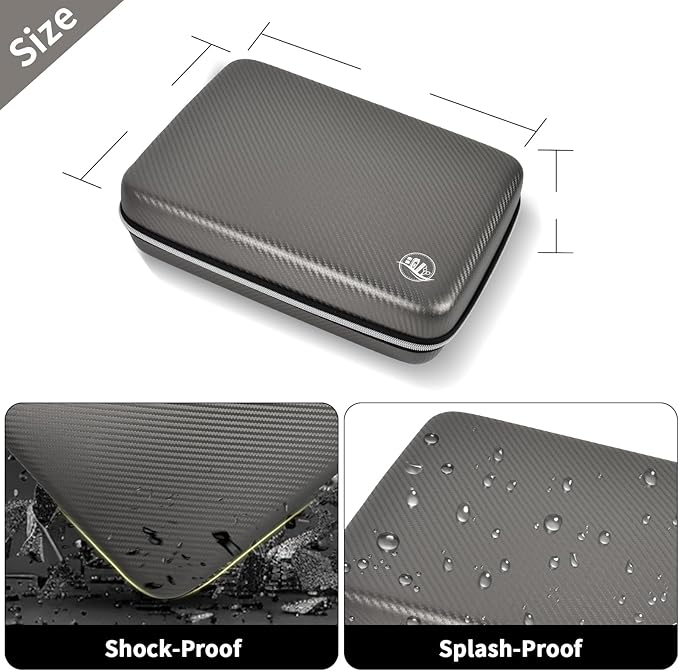 Boobowl Hard Travel Case for Hair Clippers, Hair Cutting Barber Supplies Organizer Bag, Trimmer Storage Holder for Ufree/for Wahl Men Razor Guard Grooming Kits -Box Only (Dark Grey)