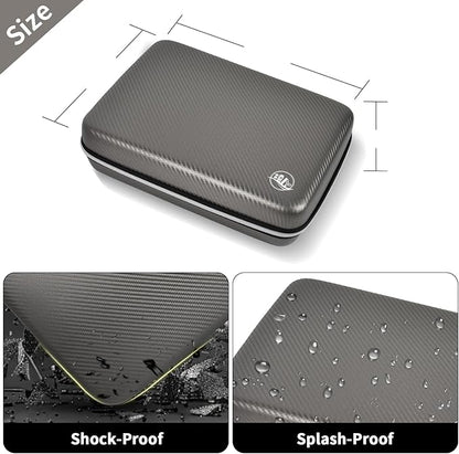 Boobowl Hard Travel Case for Hair Clippers, Hair Cutting Barber Supplies Organizer Bag, Trimmer Storage Holder for Ufree/for Wahl Men Razor Guard Grooming Kits -Box Only (Dark Grey)