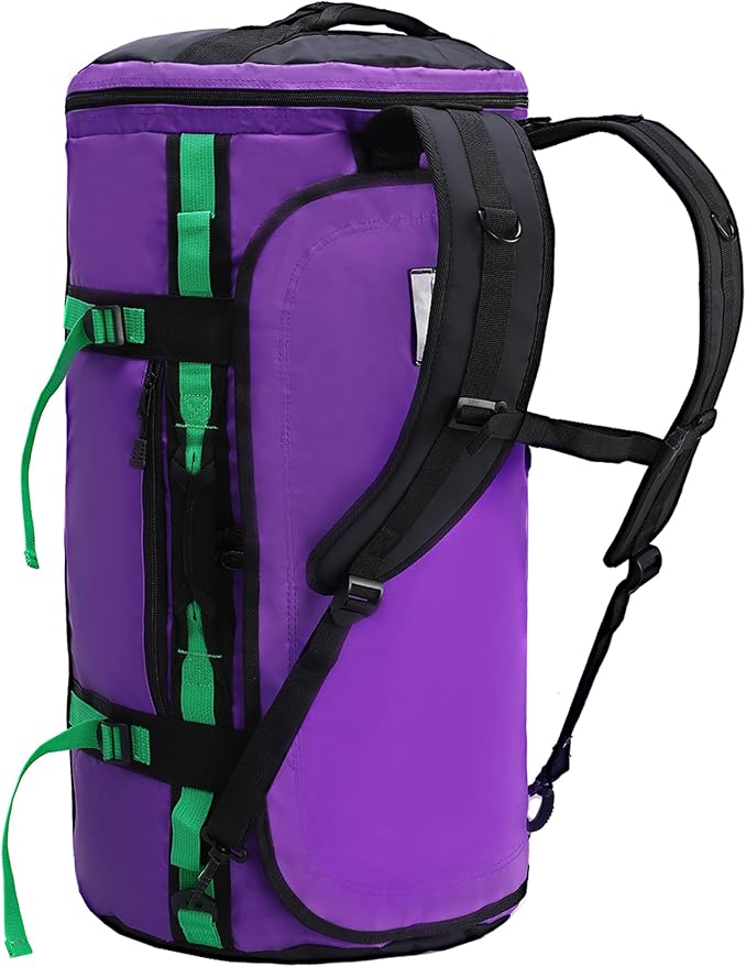 MIER Large Duffle Backpack Sports Gym Bag with Shoe Compartment, Heavy Duty and Water Resistant, Purple, 45L