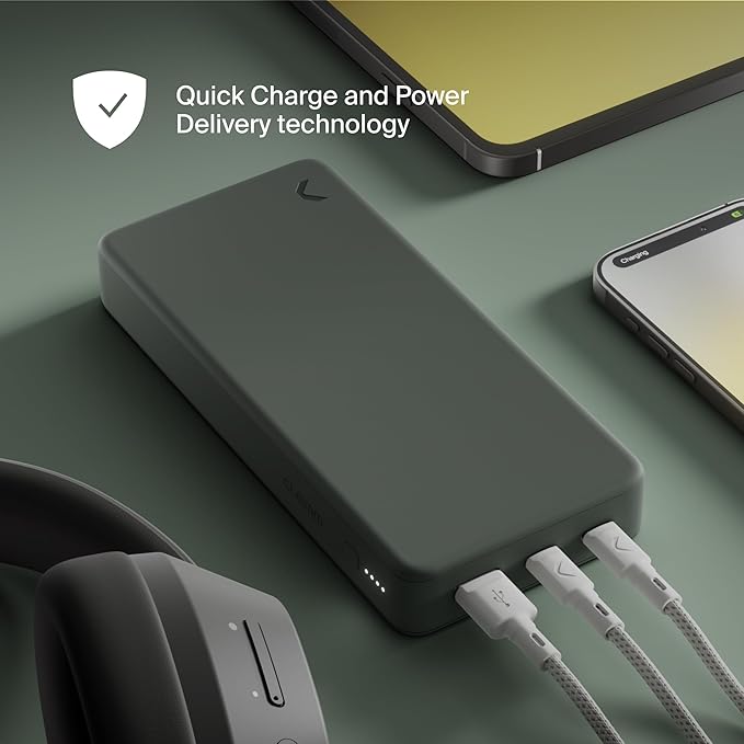 Clemm Portable Charger Quick Charging Power Bank (Gray, 20000, Milliamp Hours)