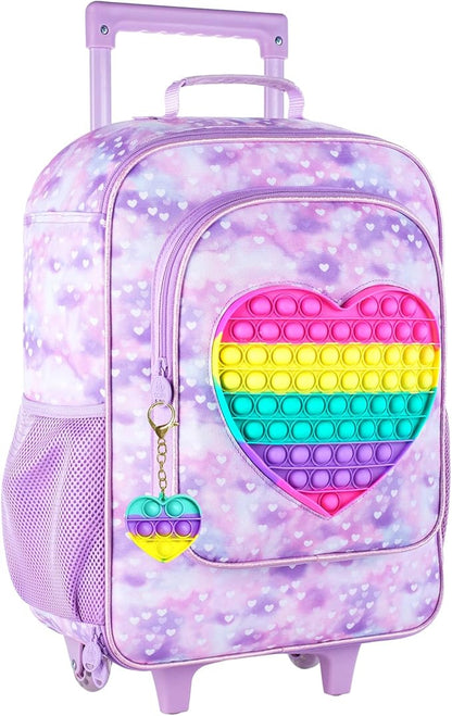 Kids Suitcase with Wheels for Girls and Boys, Rolling Carry on Luggage for Toddler Children