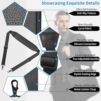 67inch Silica Gel Shoulder Strap, Replacement Laptop Strap, with Cushioned Shoulder Pad and Metal Swivel Hooks, Fits Duffle, Messenger, Luggage, Camera, Gym Bag(Anti-Slip Texture)