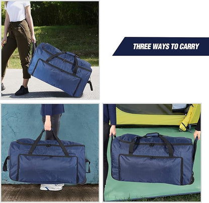 REDCAMP 85L/120L/140L Foldable Duffle Bag with Wheels, Large Travel Duffel Bag