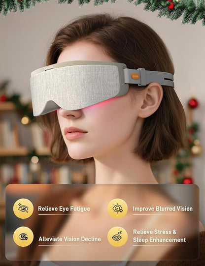 EVA BELLE Eye Mask Sleeping Mask for Computer Users, Christmas Birthday Gifts for Women Men Teenagers Old Man, Sleep Improvement with Bluetooth Music, Sleep Mask for Eye Strain, Gray