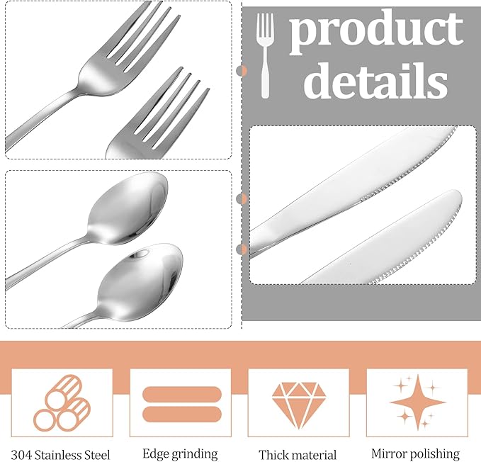 Yinkin 4 Pack Portable Travel Utensils Set with Case Reusable Stainless Steel Silverware Flatware Camping Cutlery Include Fork Spoon Knife for Work School Dishwasher Safe(White, Green, Red, Black)