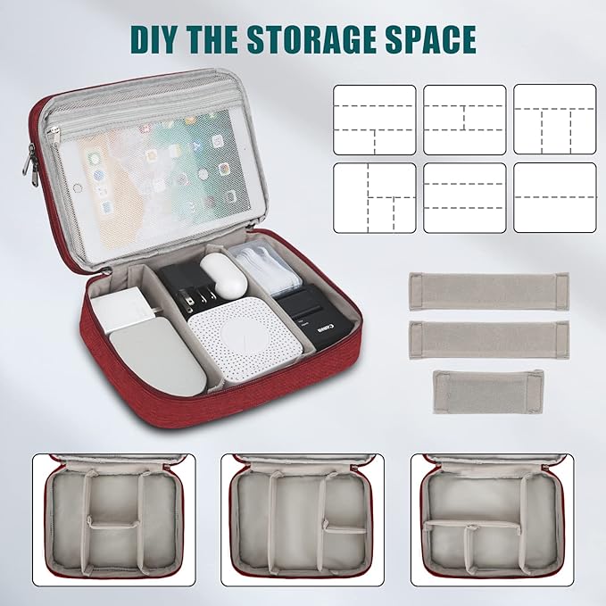 Electronic Organizer Travel Universal Cable Organizer Electronics Accessories Bag for Cable, Charger, Phone, USB, SD Card,1Pack