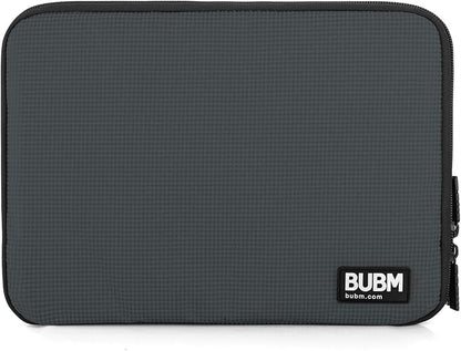 BUBM Double Layer Electronics Organizer, Travel Gadget Bag for Cables, Memory Cards, Flash Hard Drive and More, Fit for iPad or Tablet(up To 9.7")--Large, Gray