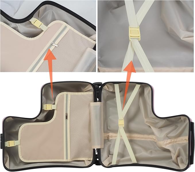 20" Ride-on Suitcase for Kids,Portable Carry on Luggage with Rotating Wheels,Riding Luggage for Kids Aged 3-6 Years Old,Travel Suitcase with Password Lock (Pink)