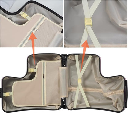 20" Ride-on Suitcase for Kids,Portable Carry on Luggage with Rotating Wheels,Riding Luggage for Kids Aged 3-6 Years Old,Travel Suitcase with Password Lock (Pink)