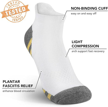 5 Pairs Copper Compression Socks for Women & Men - Ankle Plantar Fasciitis Arch Support Running Socks for Athletic