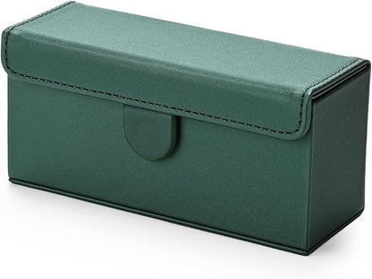 Leather Travel Jewelry Box, Portable Pocket Size Ring Box for Women, Mini Jewelry Travel Case Small Ring Holder Organizer with 12 Slots for purse(Green)