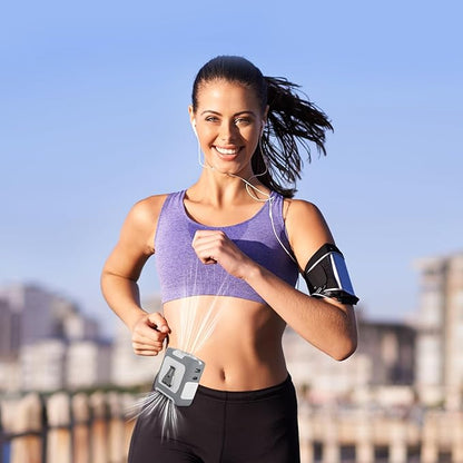 Portable Fan Wearable Personal Fan with 5 Speed Max 55 Working Hours Low Noise Portable Neck Fans Cooling Waist Fans for Camping Traveling LED Power Display 10000mAh Rechargeable (White and Gray)