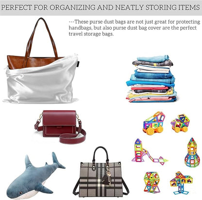 20 Pack Dust Bags for Purses and Handbags, Silk Dust Cover Storage Bags, Travel Storage Pouch Handbags for Purse Shoes Boots