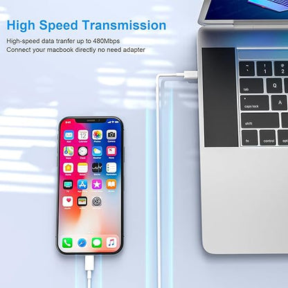 3Pack iPhone Fast Charger[Apple Mfi Certified],10FT iPhone Charger Fast Charging USB C to Lightning Cable with Type C Charger Block Fast Charging Adapter for iPhone 14 13 12 11 Pro Max X Xs Max 8Plus