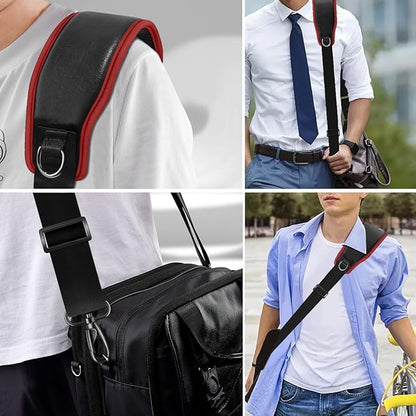 ZINZ Bag Shoulder Strap 78" with Ultra Cushion Breathable Pad,Durable Strap with Double Adjustable Buckles and Metal Hooks for D-ring Bags,Ideal for Individuals 5'11"and Taller,Black Red