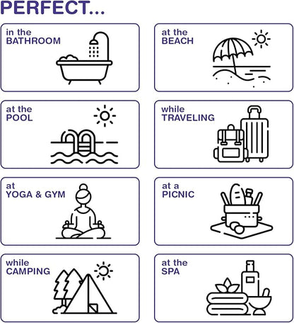 Turkish Beach Towels, Pack of 2 | Oversized, Quick Dry, Sand Free | 100% Cotton, Large 38x71 Towels for Beach, Pool, Travel | Ultra-Soft, Compact, and Absorbent | Lilac