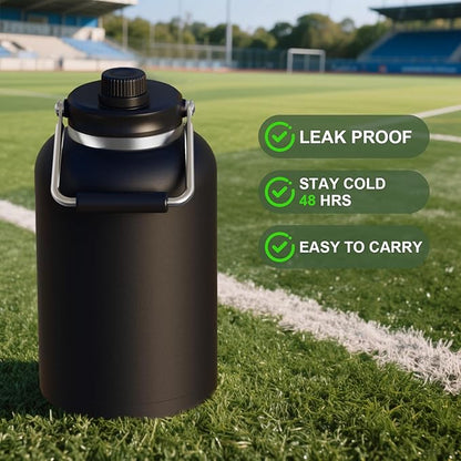 Zenbo One Gallon Jug with Straw, 128 oz Double Wall Vacuum Insulated Sports Water Bottle, Keeps Cold up to 48 Hours, Leak-Proof & Sweat-Proof Stainless Steel Water Jug for Gym, Outdoor & Camping