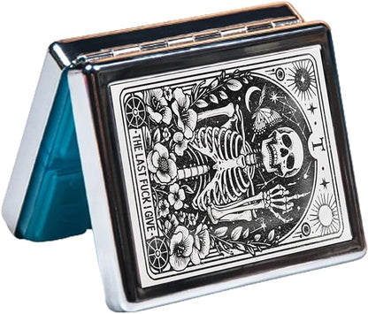 7 Days Chromed Shiny Silver Pill Organizer with Mirror Inside Has 8 Separate Compartments Rectangle,Versatile Storage for Medication - Ideal Travel Accessory (The Last)