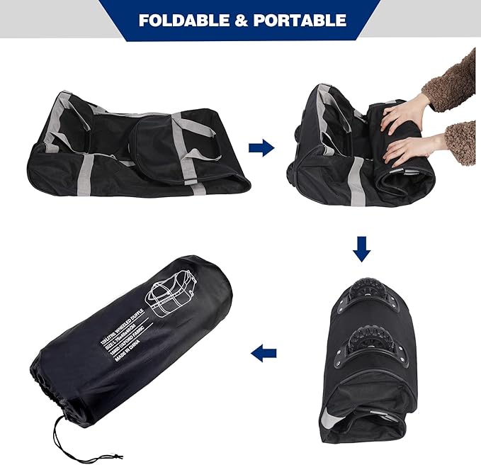 REDCAMP 85L/120L/140L Foldable Duffle Bag with Wheels, Large Travel Duffel Bag