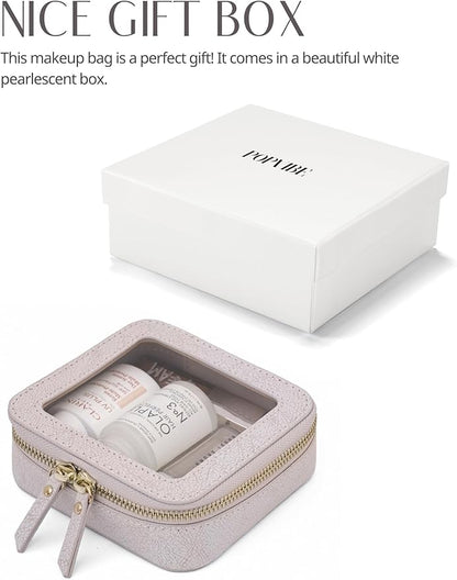 Popvibe Clear Makeup Bag Travel Cosmetic Case Transparent Toiletry Bag with Zipper, Portable Make Up Organizer Traveling Compact Car Bag for Essentials