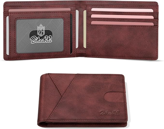 Zitahli Wallet for Men Slim 11 Credit Card Holder RFID Blocking Small Men's Wallet Bifold Minimalist Front Pocket With Mens Gifts Box