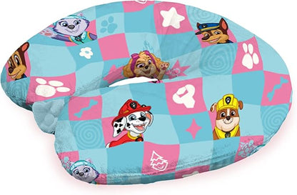 Northwest Paw Patrol Wavy Time Travel Neck Pillow, U-Shaped Plush Cushion for Airplane, Traveling, Car, 12x13 inches