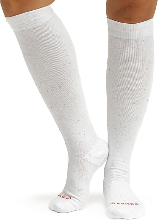Comrad Recycled Cotton Knee High Socks - 15-20mmHg Graduated Compression Socks - Soft & Breathable Support Socks, Unisex