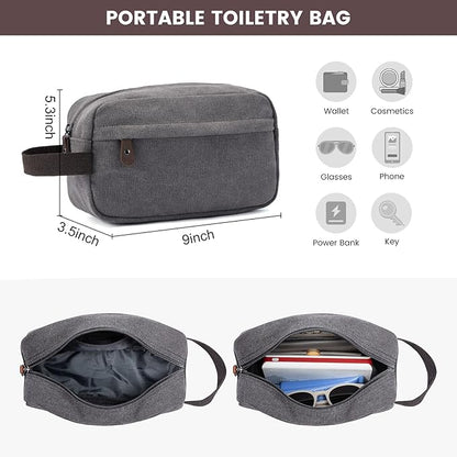 Sucipi Canvas Travel Duffel Bag for Men, Weekend Overnight Bag with Shoe Compartment and Toiletry Bag, Carry-On for Airplanes, Graphite Grey