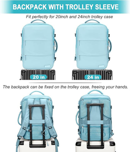 Carry On Backpack, 42L Flight Approved Travel Backpack for Men Women,Airline Approved Gym Backpack Waterproof Business Laptop Daypack Laptop Backpack,Casual Daypack for Business Weekend Hiking