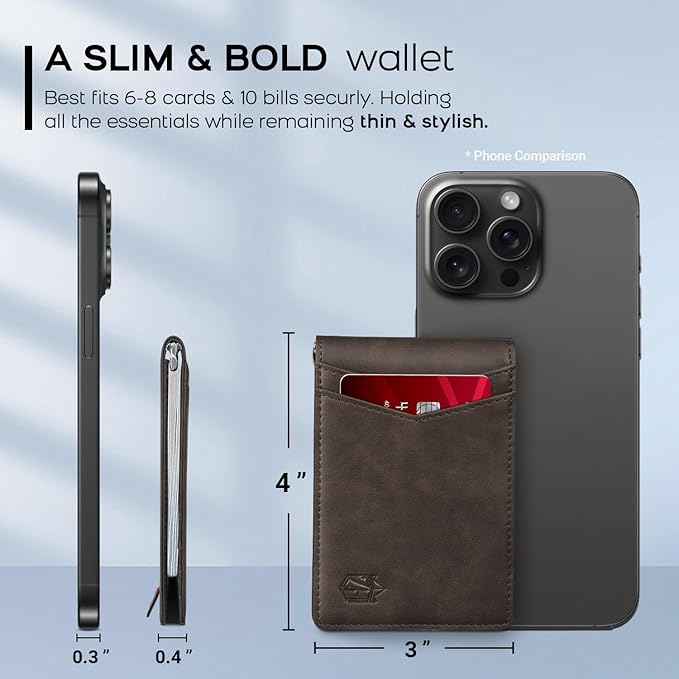 Zitahli Wallet for Men-6 Slots ID Window-Mens Wallets-Slim Wallet Classic Spring Money Clip RFID Blocking-Gift for Men