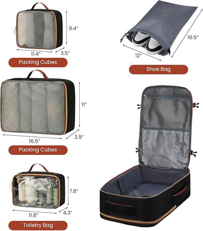 Travel Carry On Backpack for Women with 4 Packing Cubes,TSA Airline Approved Weekender Bags for Airplane Travel Essentials, Mochila Viaje for Business Hiking Work School College