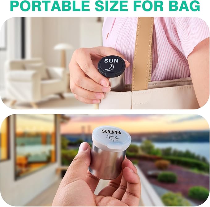 Weekly Stainless Steel Pill Organizer 7 Day, Magnetic Refrigerator Mountable Pill Box Case with Silicone-Sealed Lid for Travel(Morning & Evening)